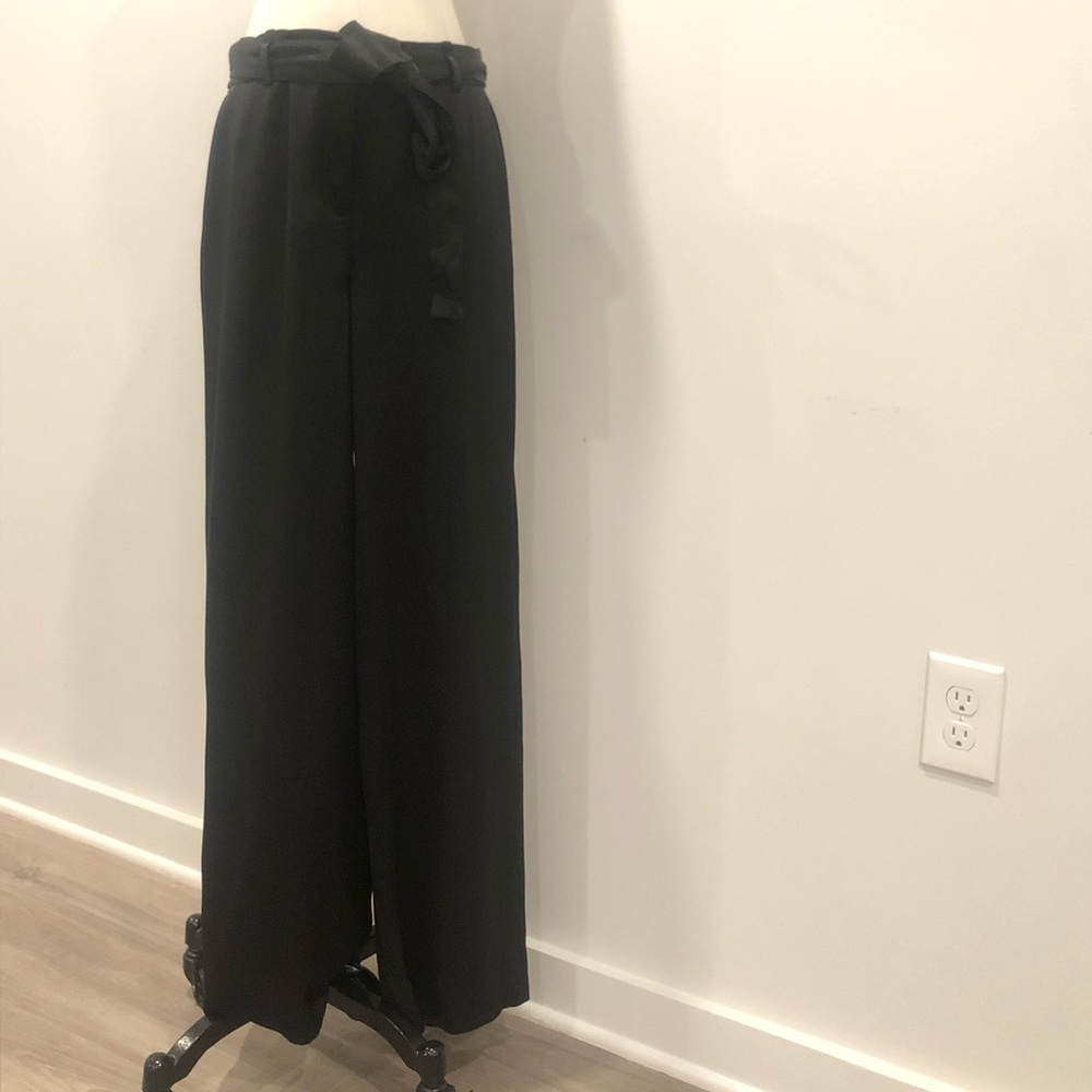J. Crew Black Full Length Wide Leg Pants